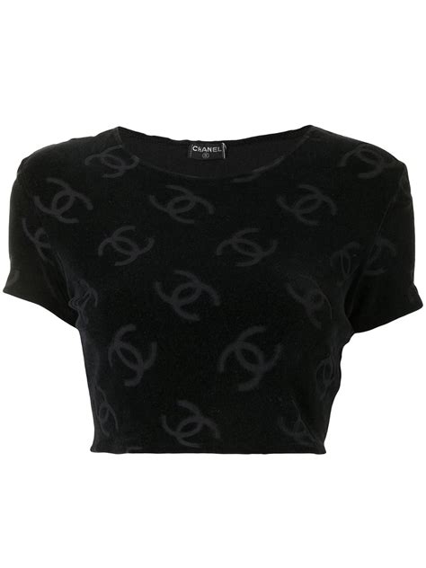 1990s chanel crop top|pre owned Chanel tops.